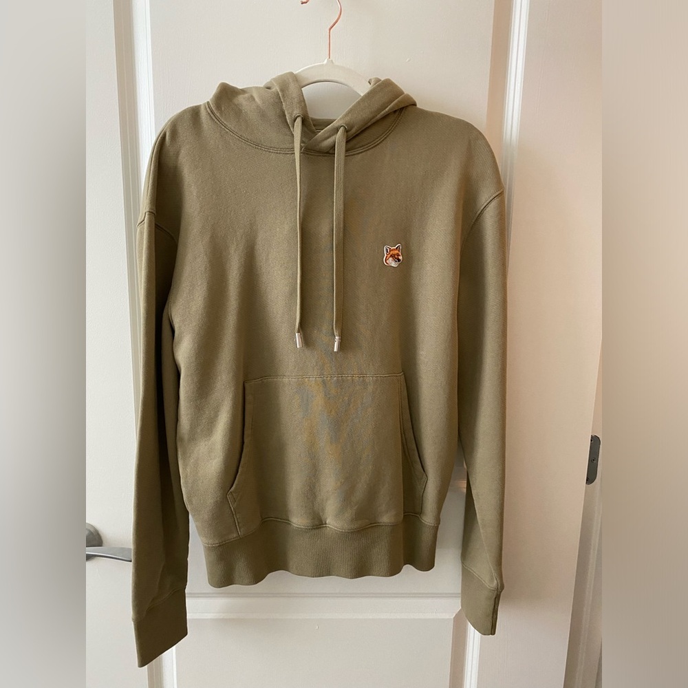 Maison Kitsune Embroidered-logo Cotton Hoodie